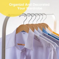 5/10/20Pack Premium Wooden Hangers,Durable Coat Rack with Chrome Swivel Hook for Closet,Retro Solid Wood Hanger for Jackets Suit 2