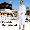 Middle East Arabic Men's Ihram Solid Color Two - Piece Set Pilgrimage Towel Suit