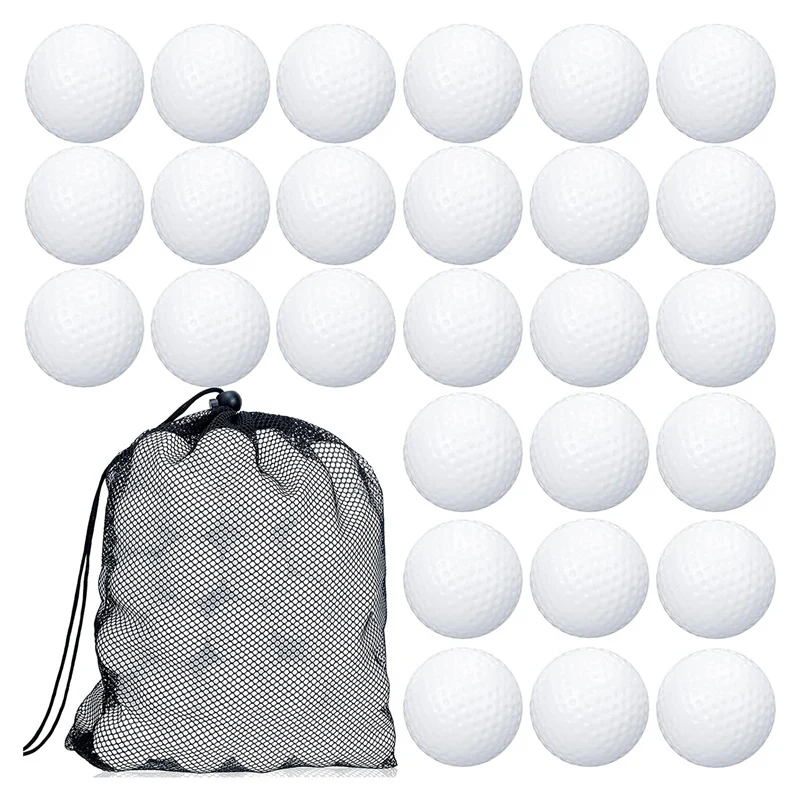 골프 공  골프 연습 공 중공 플라스틱 공, 메쉬 드로스트링, 훈련용 보관 가방, 100 개 