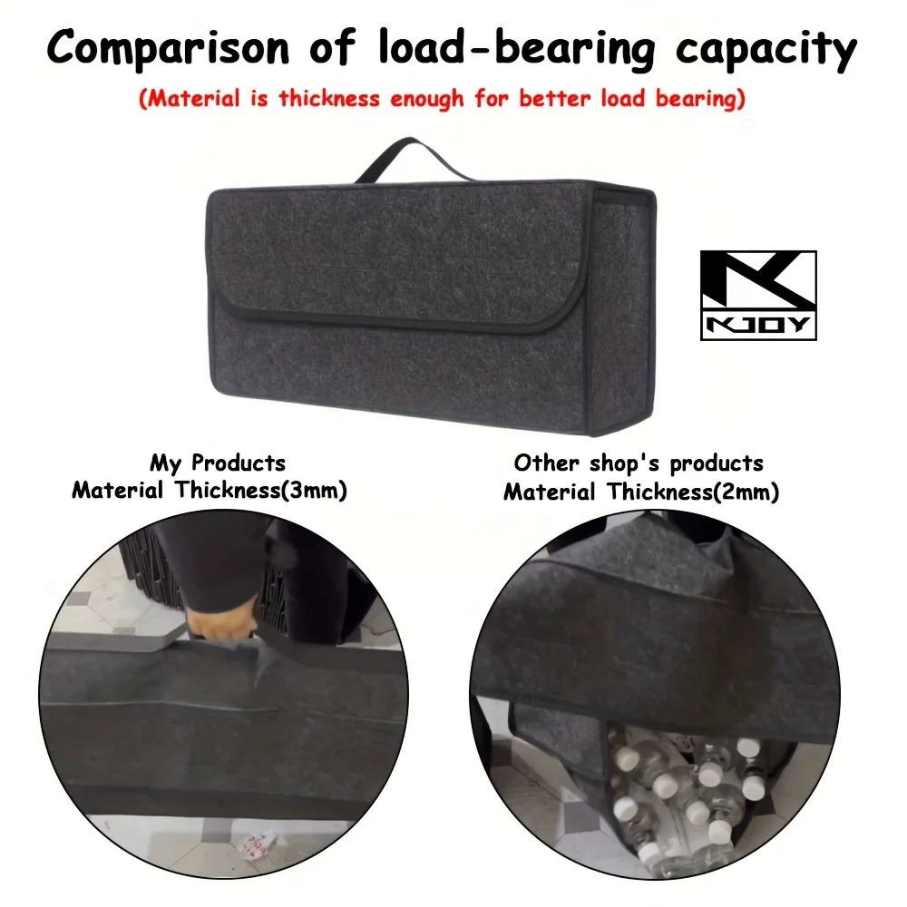 Car Trunk Organizer Large Anti Slip Compartment Boot Storage Soft Felt Box Accessories