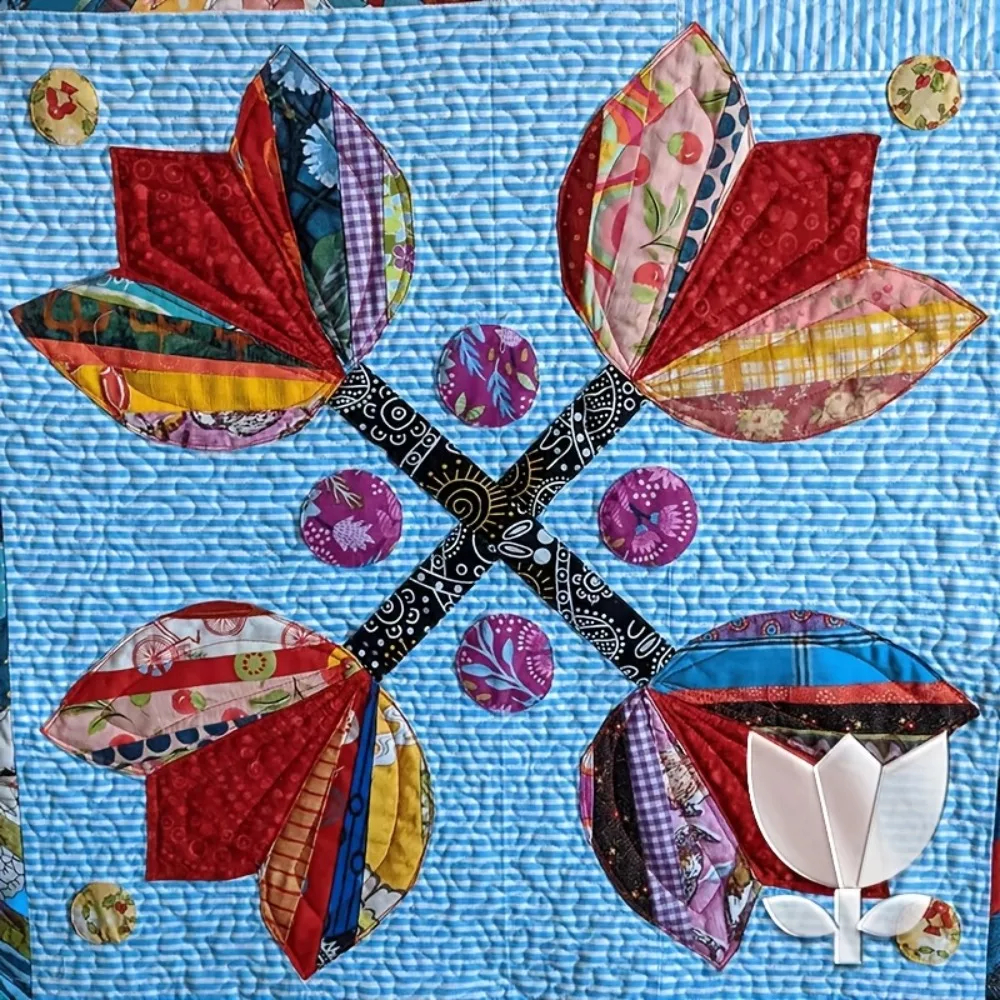 6개 아크릴 재봉자용 자 | DIY 공예 및 바느질 애호가를 위한 8인치 투명 아크릴 튤립 패턴 퀼팅 템플릿