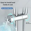Adjustable ABS Shower Head Holder Shower Holder Clamp Showerhead Rail Slide Bracket Bathroom Accessories Rotation Hook Design 4