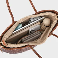 Sacs à main femmes en cuir véritable sac à bandoulière tissage sac à provisions décontracté Vintage grand fourre-tout sac à main peau de vache croix sacs à main dame 5