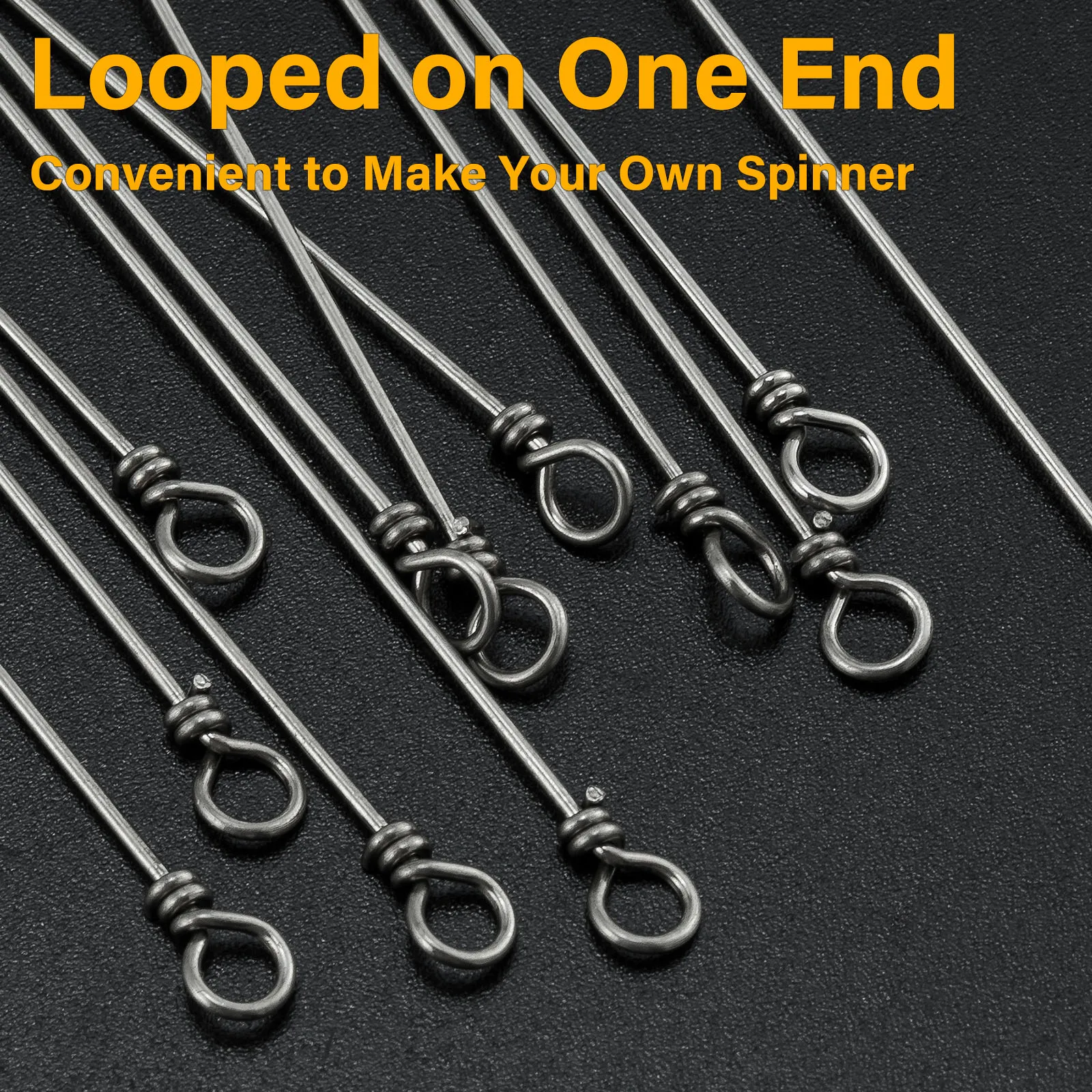 30pcs Fishing Spinner Wire Shaft,Lure Making Supplies,Spinnerbait Looped Wire,for Tokyo Rig Freshwater Trout Bass,Stainless Stee
