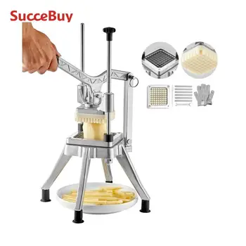 VEVOR Tritatutto Manuale Uso Commerciale Multifunzione in Acciaio Inox Lama 3/8 Pollici 0,95 cm, Tagliapatate Bastoncini di Frutta con 2 Lame di Ricambio, Tritaverdure Manuale Tritatutto per Frutte 1