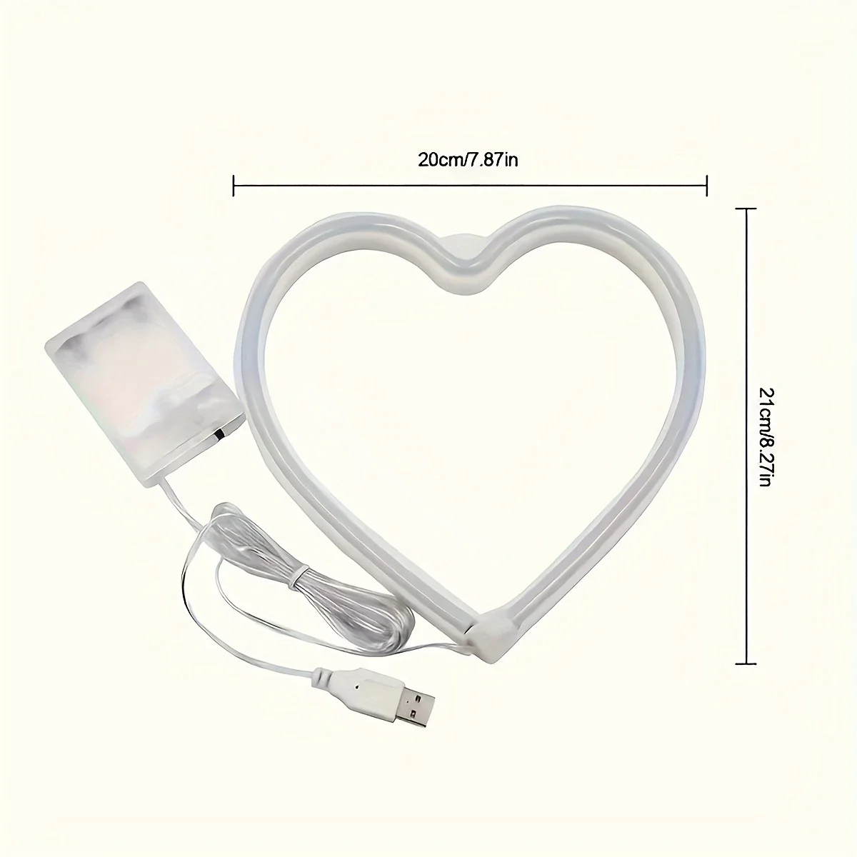 Pink Heart LED Neon Sign - USB/Battery Powered Decorative Light for Bedroom or Party Decor