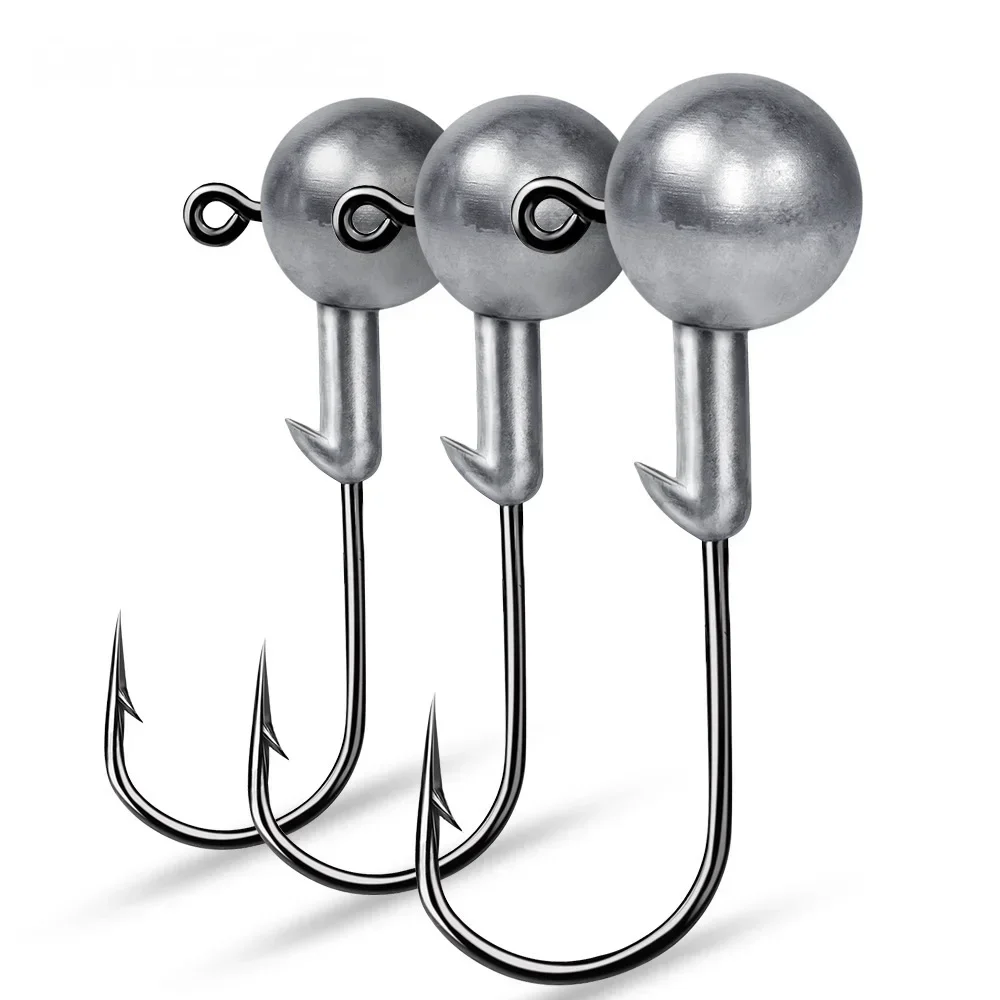 Têtes plombées jig de 1g à 20g pour pêche aux leurres - Hameçons jig pour leurres durs et souples