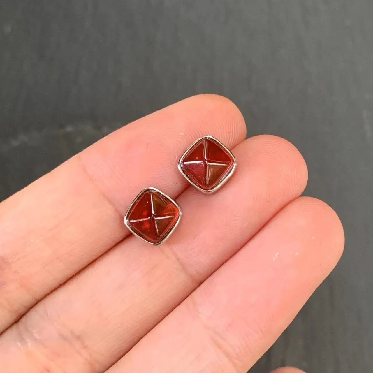 Natural Garnet 925 Sterling Silver Stud Earrings for women Jewelry Gift Prevent allergy gem jewelry Genuine red stone