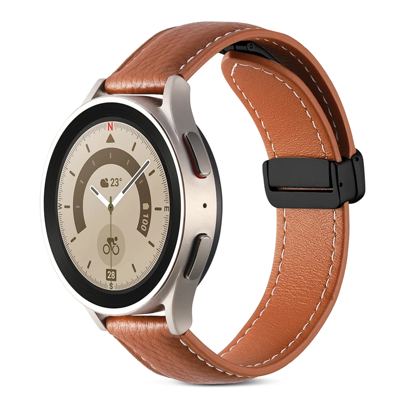 Magnetic Leather Watch Strap, 18mm/22mm - Premium Design