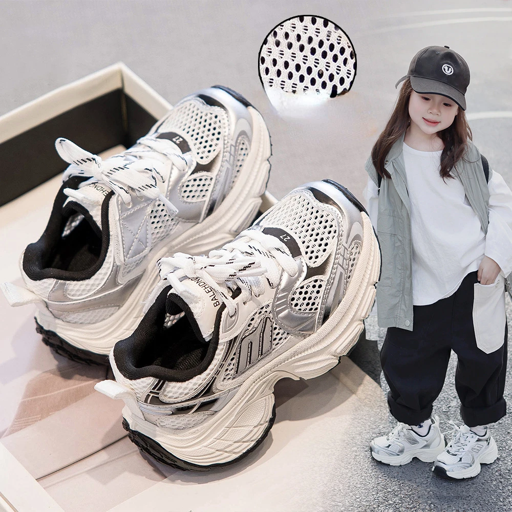 Summer Children Boys Girls Dad Shoes Kids Mesh Breathable