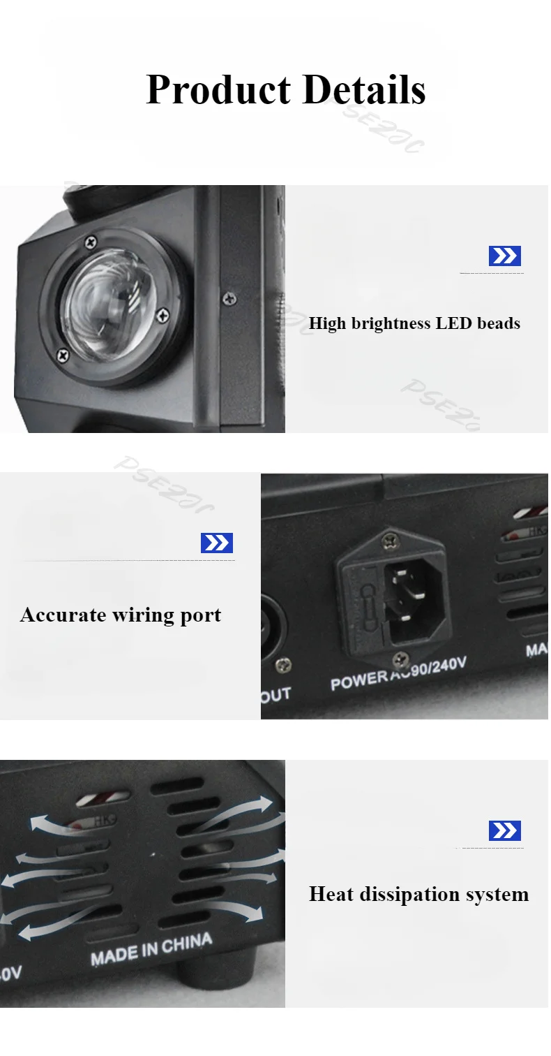 Description Picture 5 of itemDual Arm Beam LED Stage Lighting KTV Bar Atmosphere Lighting Bar Rotating Laser Moving Head Light