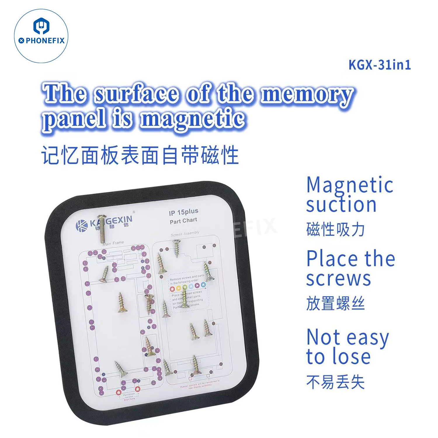

31pcs/lot Magnetic Screw Mat Phone Repair Work Guide Chart for iPhone 6- X 11 12 13 14 15 Pro Max Professional Screw Keeper