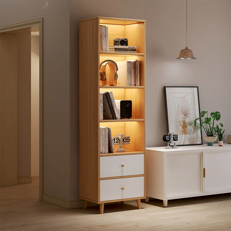 

Living Room Wooden Bookcase Display Cabinet Magazine Library Bookshelf Drawers Nordic Estanteria Habitacion Minimalist Furniture