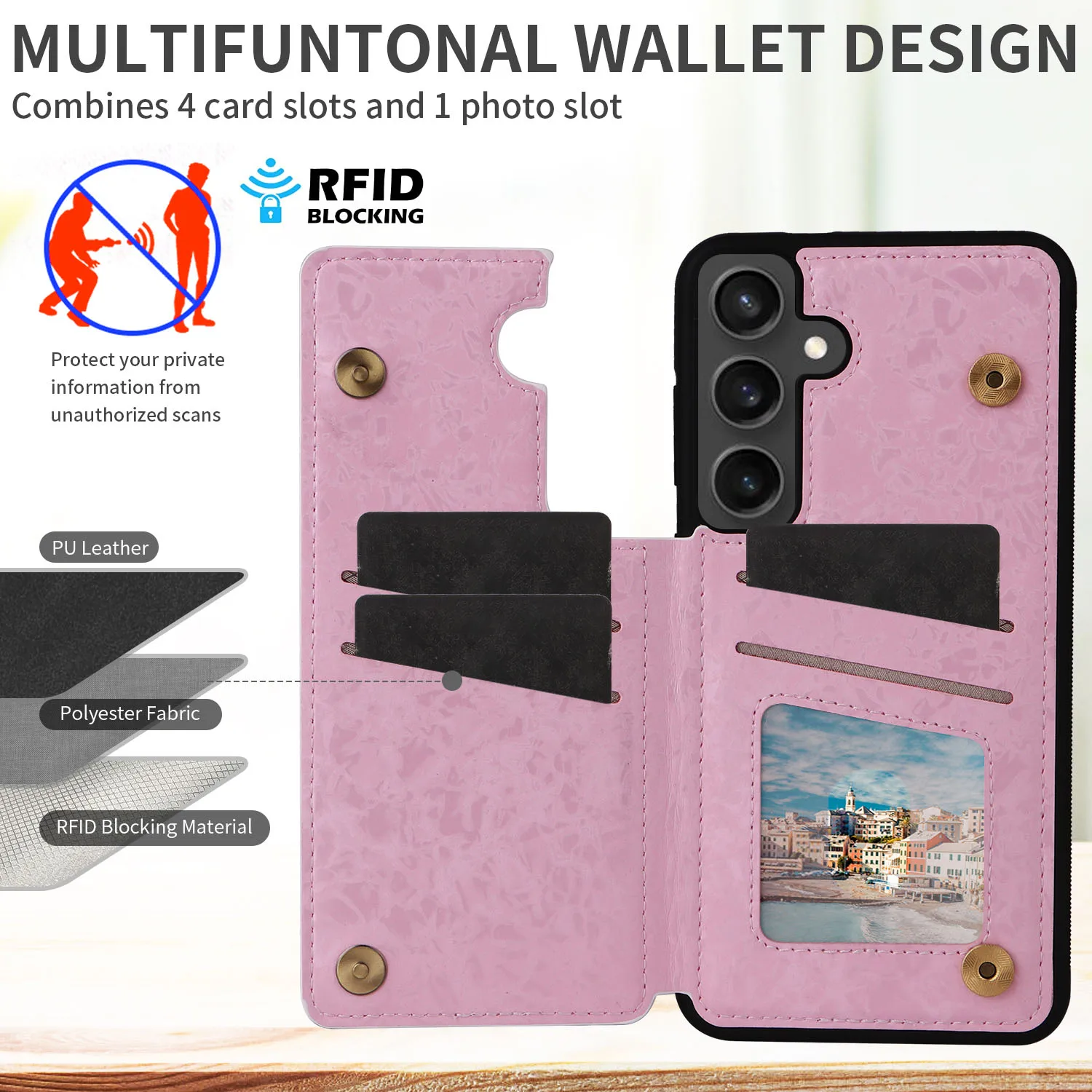 Premium RFID Blocking Wallet Phone Case – Universal Design