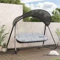Outdoor Patio Swing Chair 3-Person, 3-Seat Patio Rocking chair, Patio Lounge Chair Swing Set for Porch and Garden 1