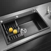 Black Nano Wash Basin Single Sink creative Stainless Steel Kitchen Sinks Drain Set Home Handmade Wash Basin Kitchen Accessories 5