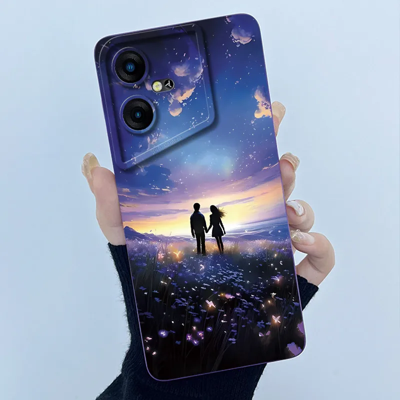 Floral Oil Painting Soft Silicone Phone Case - Fashion Simplicity Design