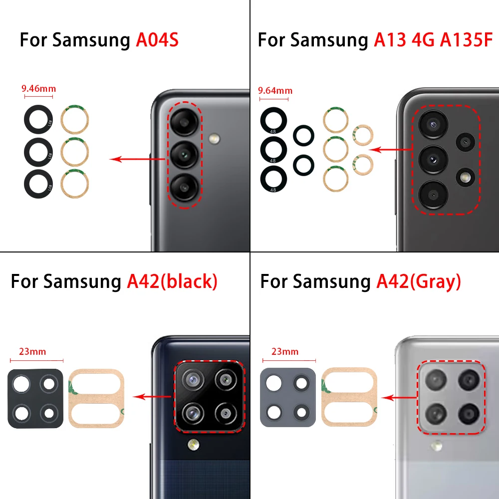 후면 카메라 유리 렌즈, 접착 도구 포함, 삼성 A04 A04S A23 A33 A53 A73 A42 A72 A13 4G A32 5G 카메라 유리 렌즈