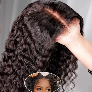 Human Hair 13x6 HD Kinky Curly Lace Frontal Wigs Deep Curls Brazilian 13X4 Closure Wear And Go Wigs Isee Glueless Ready To Wear 1