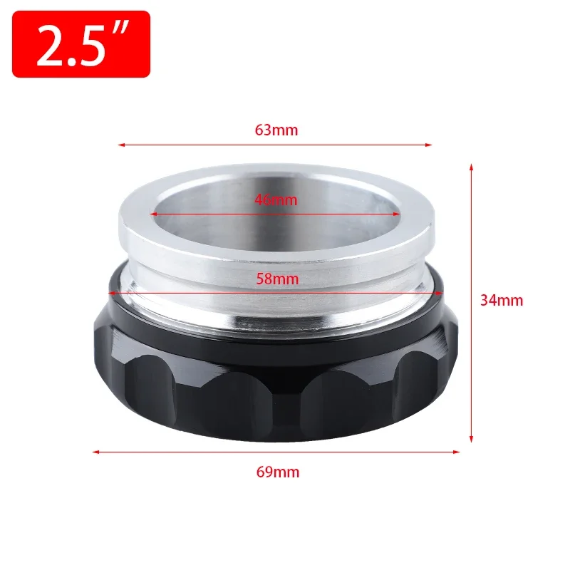 Aluminium Alloy Weld-On Filler Neck Caps for Tanks - Black or Silver