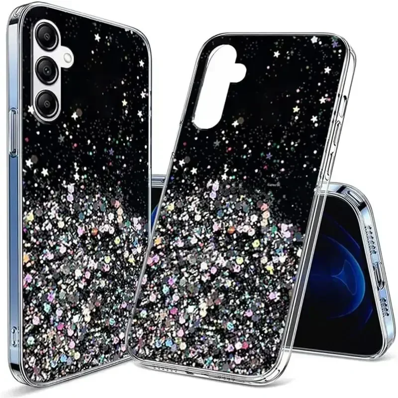 Silver Foil Bling Glitter Silicone Phone Case Cover