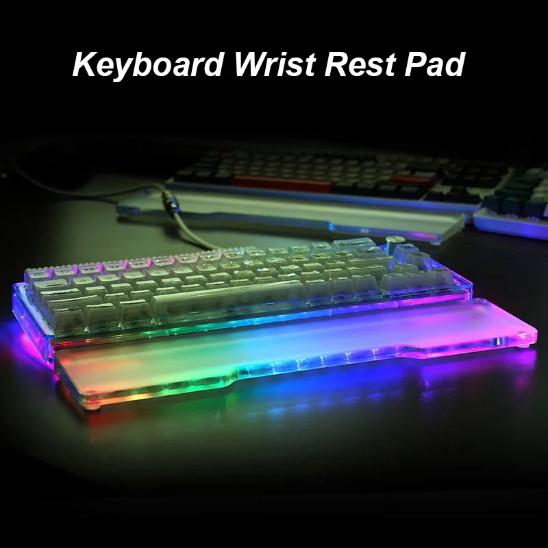 Descanso de Pulso do Teclado Acrílico Pad Pad Gamer Mão Resto E-sports Escritório Rgb Mecânica 61 68 87 98 104 Chaves