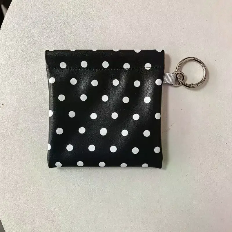 Portamonete in Pelle PU a Pois Sottile e Portatile con Portachiavi Integrato, Contiene Monete, Rossetti e Piccoli Oggetti Essenziali - immagine 5