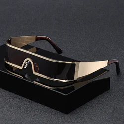 Cyberpunk - Inspired Men's Glasses with Futuristic Narrow Frame Design (Brown)