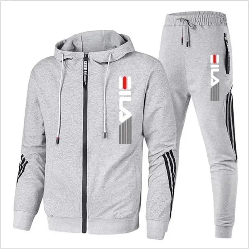 

Fashion men's sportswear designer hooded sweatshirt+jogging pants high-quality sportswear casual sports zippered hoodie set