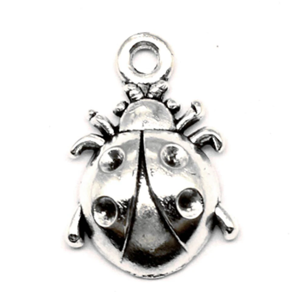 

100pcs Wholesale Jewelry Lots Ladybug Charms Pendant Supplies For Jewelry Materials 13x20mm