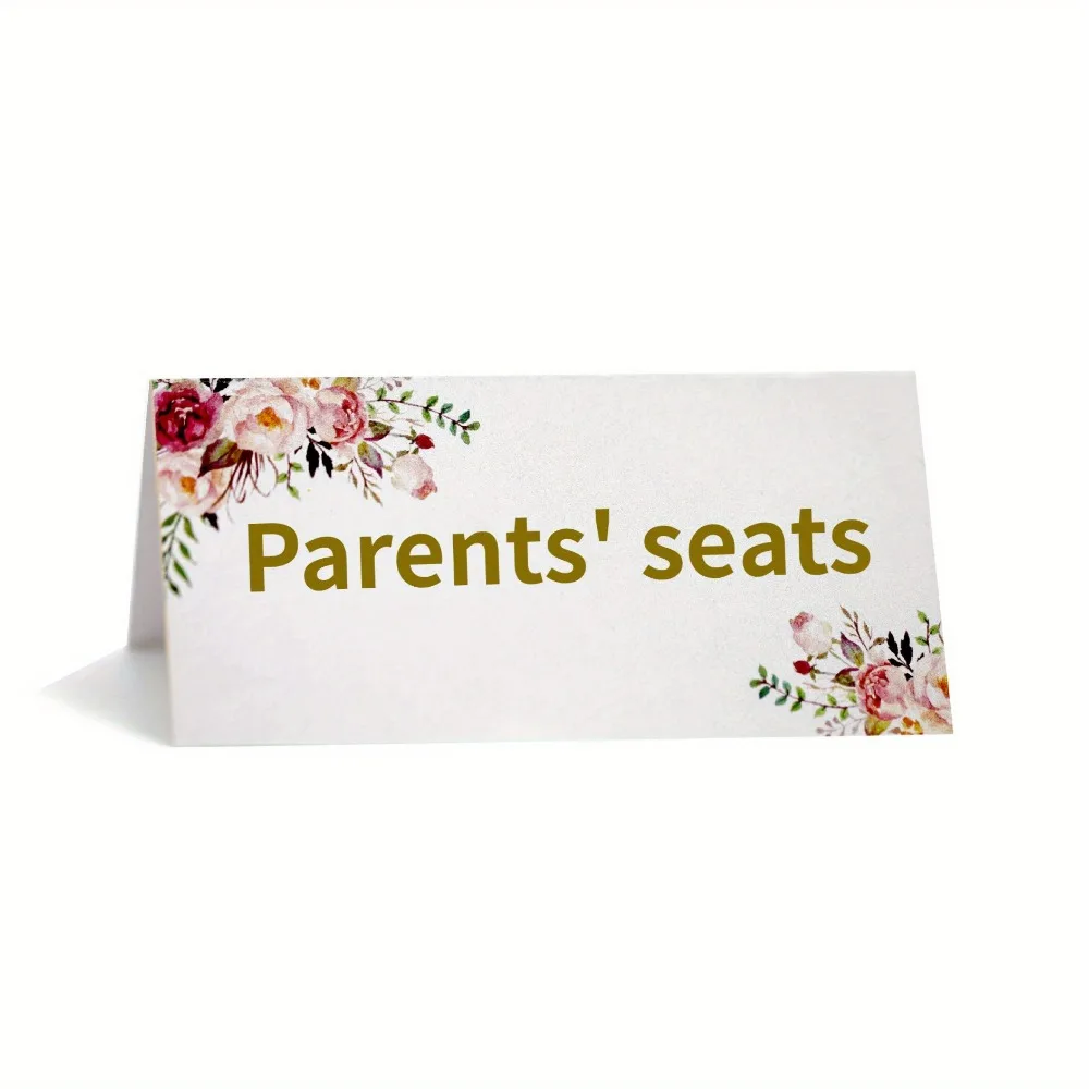 20/50/100pcs printed flowers name place cards wedding seating number card table decor Christmas birthday party greeting card