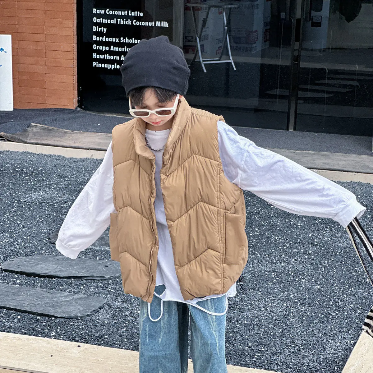 

Детский зимний пуховой жилет на молнии, с хлопковой подкладкой