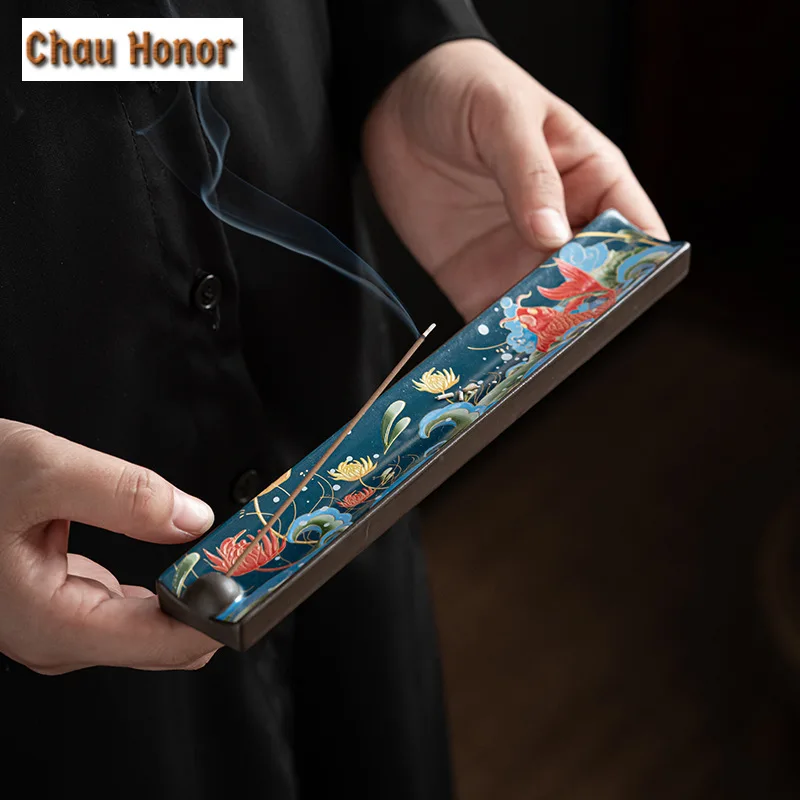 Antique Enamel Cloisonne Line Insert Incense Holder Handmade Incense Burners Scented Aromatic Candles Tea Services Collection