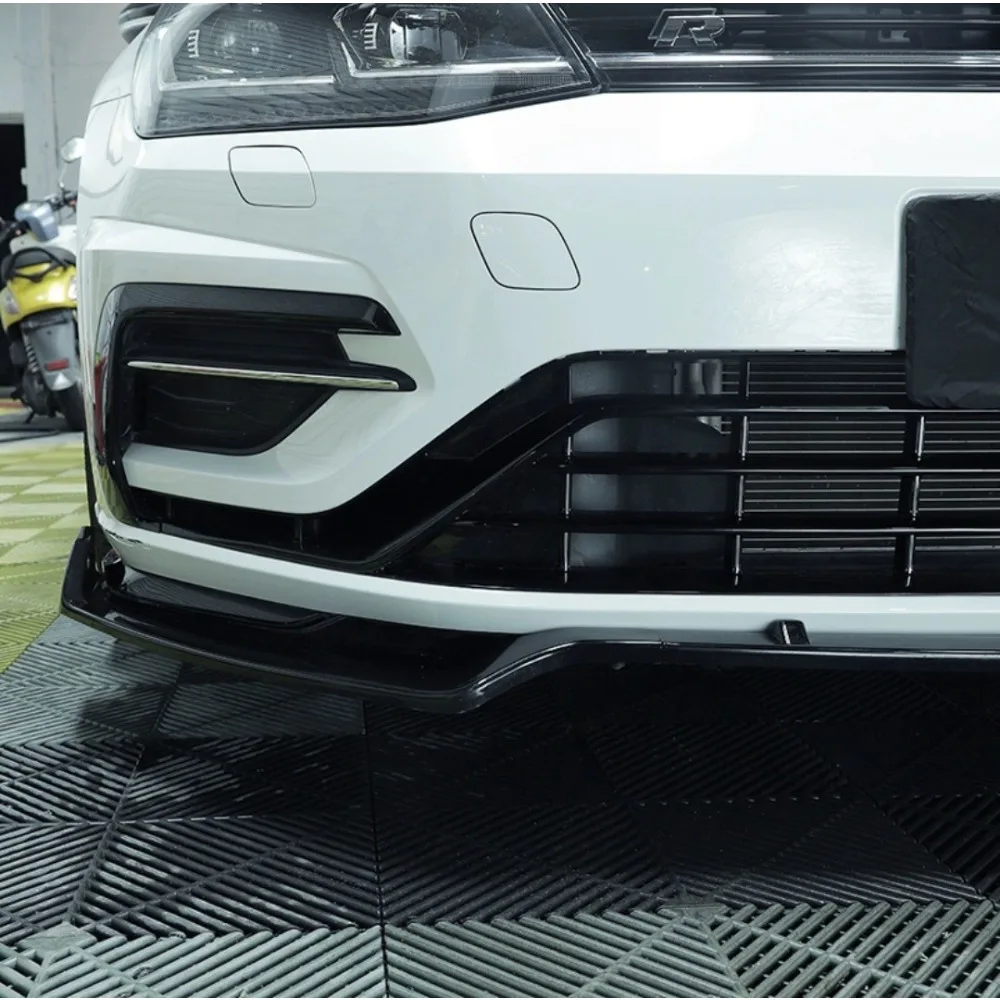 폭스바겐 골프 7 7.5 GTI R 라인 R 2014-2020용 3PCS 맥스 스타일 프론트 범퍼 립 스플리터, 외부 튜닝 바디 키트 부품 업그레이드