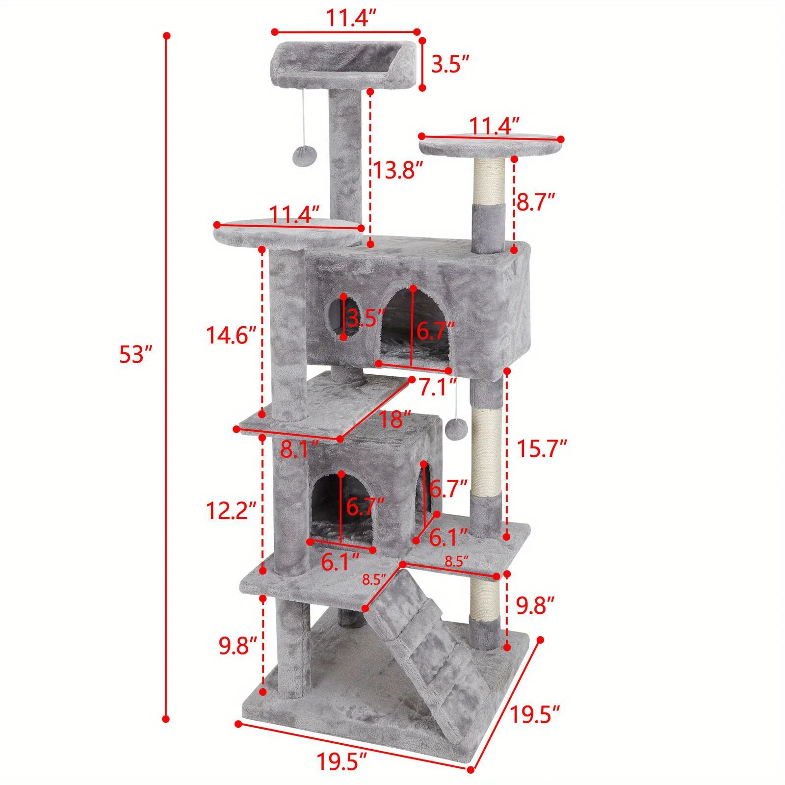 53-Inch Cat Tree Tower 6