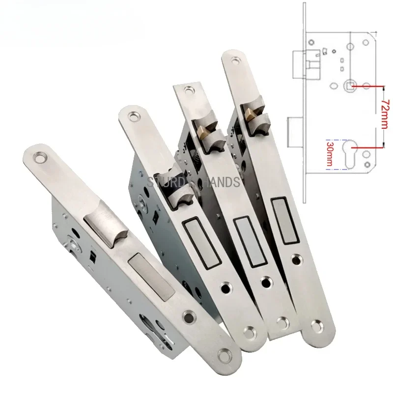 72x45 lock body stinless steel round panel 4572 indoor wooden door lock body Lock margin 72 space 45mm for 29mm cylinder