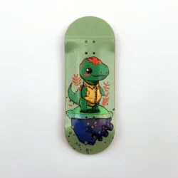 Premium Graphic 34mm Wooden Fingerboard Deck for Advanced Mini Skateboarding (Dinosaur)