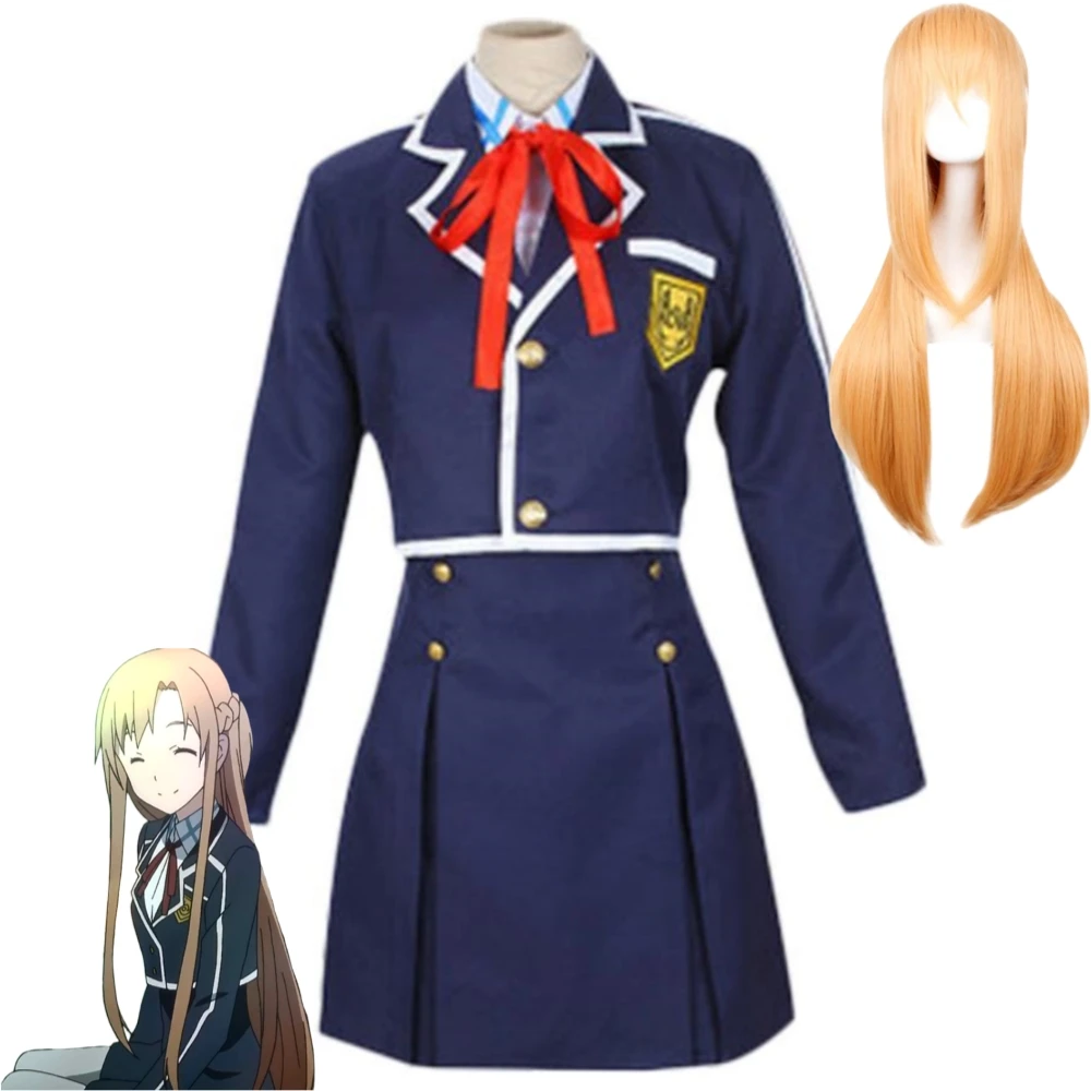 Anime Yuuki Asuna Titania Erica Stacia Berserk Healer Mayumi Reyn Sword Art Online Sao Cosplay Costume Parrucca Uniforme Scolastica