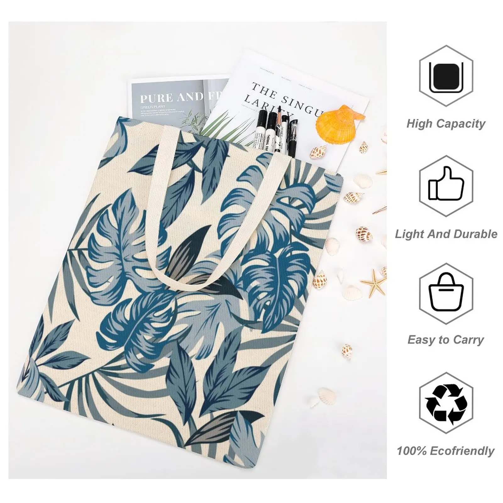 Customized Printed Canvas Shopper Shoulder Bag Canvas Handbags for Women Double-Sided Printing Fashion Shopping Shoulder Bags