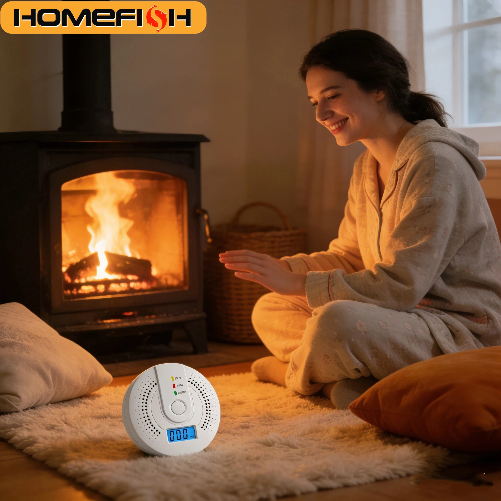 HOMEFISH Carbon Monoxide Alarm Home Hotel
