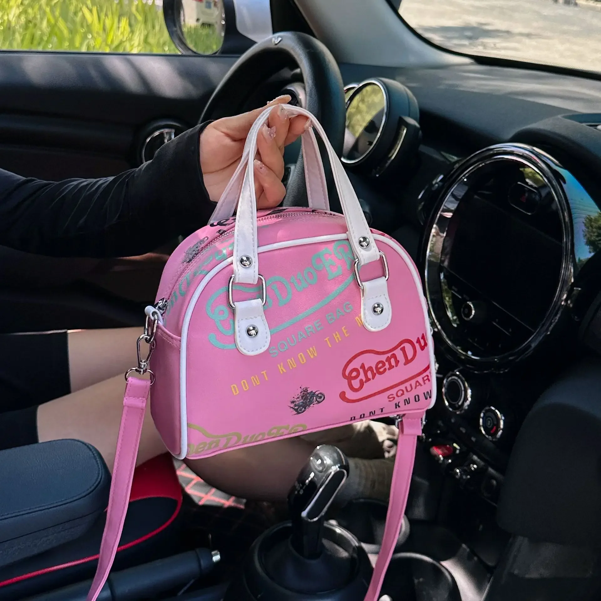 Women Fashion Letter Shoulder Bag Crossbody Bag Versatile Portable Three-dimensional Shell