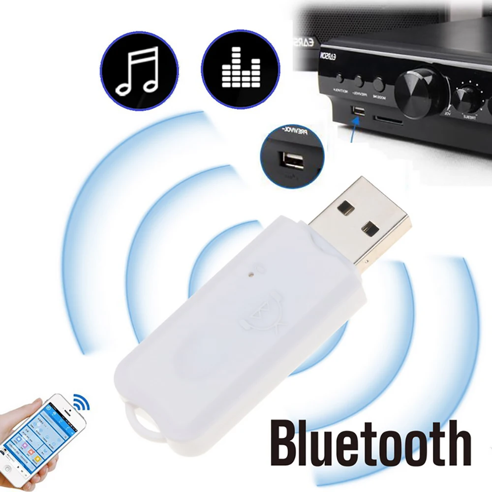 Mini USB Bluetooth-Compatible Stereo Music Receiver Wireless Audio Stereo Adapter Dongle Kit With Microphone For Car Speaker