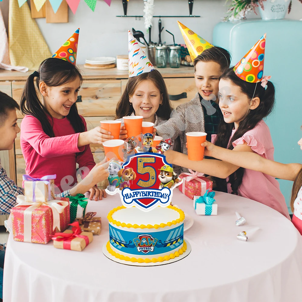 thumbnail image 4 of Adornos para tartas de Paw Patrol de 1 a 9 años, Chase, Skye, Marshall, suministros para fiestas de cumpleaños, decoración de mesa para cupcakes para niños y niñas, regalos, juguetes, 4 of 5