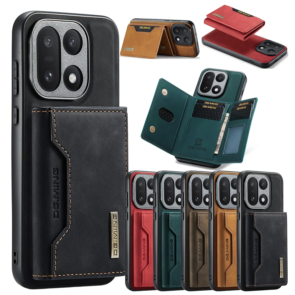 Leather 2-in-1 Wallet Case with Card Slots & Kickstand
