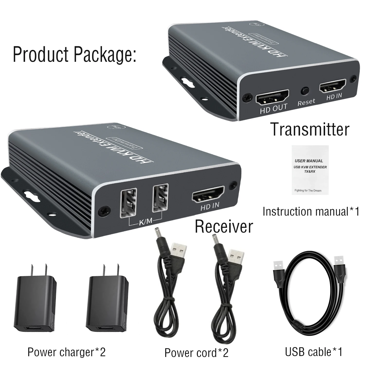 HDMI ȣȯ 60M KVM ͽٴ, IP Rj45 Cat5e/6 1080P USB ̴ ͽٴ, EDID  Ʈ PC-TV 