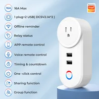 16A Tuya WiFi Smart Socket With 2 USB Charging Ports Outlet Adapter Smart Plug Works with Alexa Google Home EU US Brazil Chile - Image 2