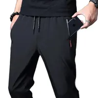 Men's Casual Pants Straight Slim Fit Elastic Waist Jogger Korean Classic Blue Black Gray Male Brand Trousers Plus Size 6