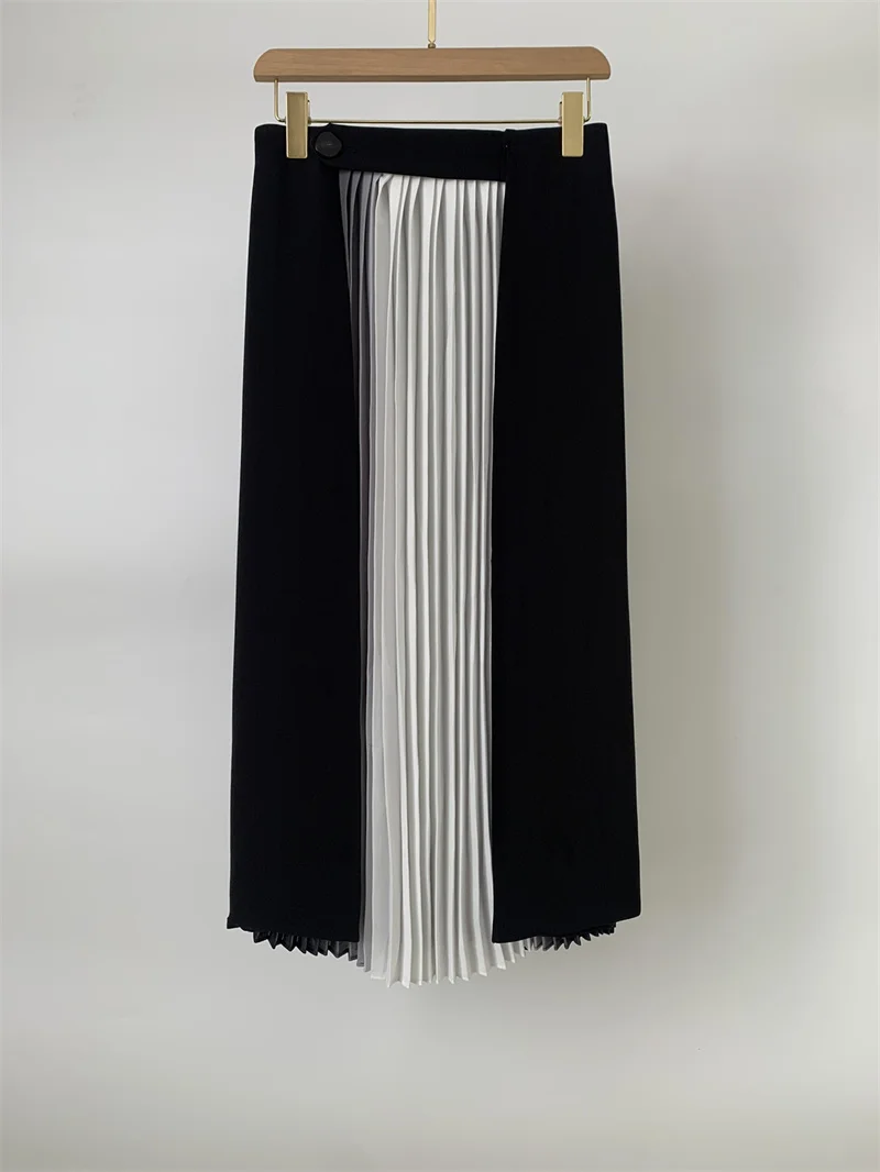 

2023 Summer Fashion Luxury Gradient Pleated Silk Half Skirt