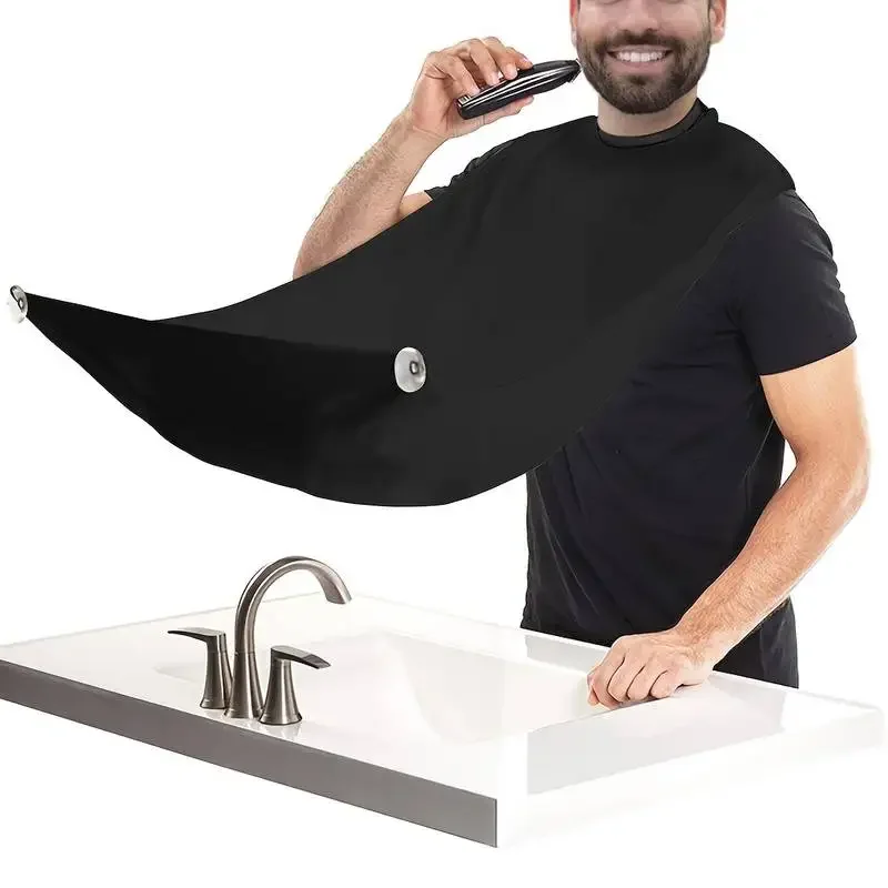 남성 면도 앞치마 수염 포집 케이프 케어 턱받이 얼굴 면도 머리 성인 턱받이 면도기 청소 미용사 남성용 깨끗한 앞치마 C0029A