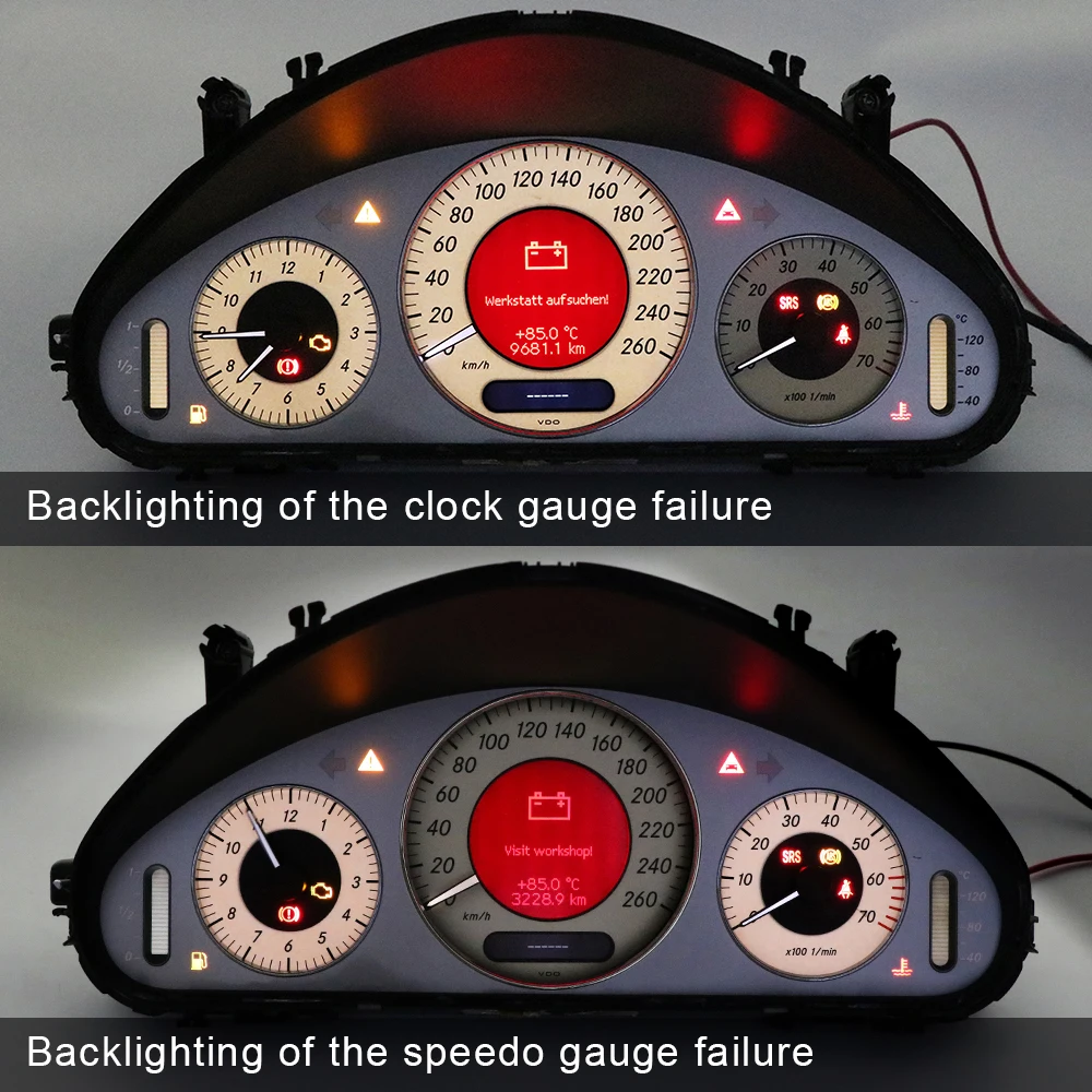 Instrument Cluster Display Car Gauge Meter Gauge Face with EL Cold Light Instrument Panel for Mercedes W211 260KM/H White